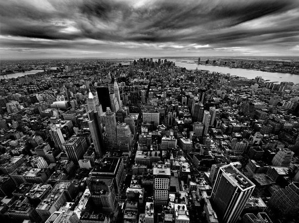 NYC New York Manhattan USA september 11 brooklyn city architecture urban buildings black and white photography world trade centre aerial view photograph