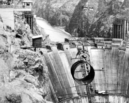 hoover dam construction black and white photograph Hoover Dam, Penstock, construction, Great Depression, United States, civil engineering, hydroelectric dam, 