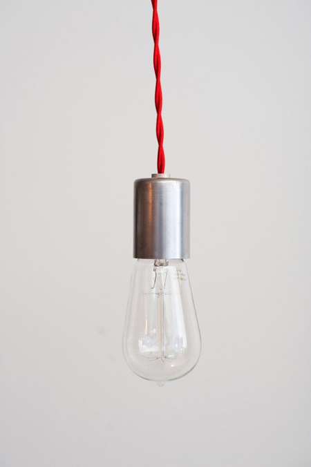 designer lights lamps interior architecture pendant bulbs red wire walnut steel fittings interior design architecture modern 