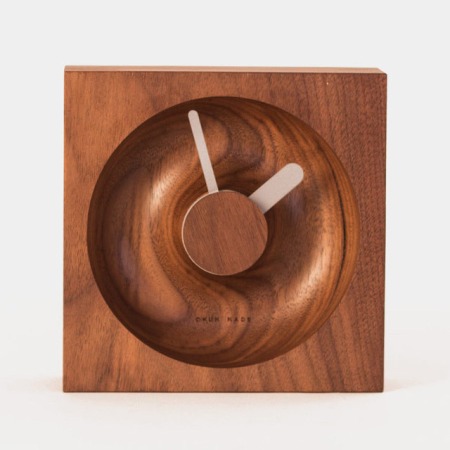 Designers David Okum and Javier Palomares joined together earlier this year to form a little design studio called Okum Made. The duo are releasing a number of functional home objects made of wood and other materials including this new series of clocks called O’Clock. There are currently four different designs including American Walnut, Hard White Maple, Douglas Fir and Cork and you can pick them up over in their shop. (via Colossal)
