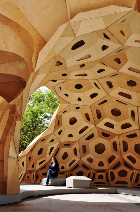 university of stuttgart germany Computer based parametric wood architecture organic computer modelling timber grid structure