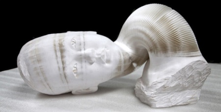 head art sculpture stretching skull li hongo chinese artist paper 3d art stretching layers of papers artist