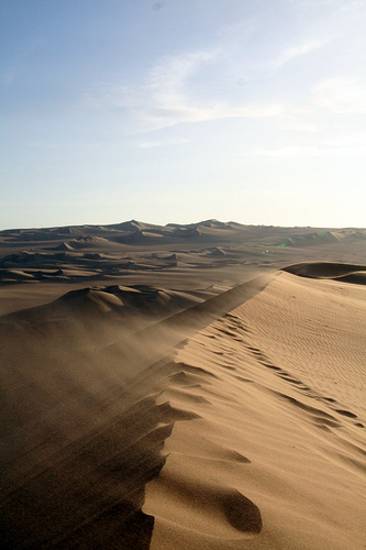 desert landscape trekking sand dune nature adventure holiday sahara peru south america oasis village huacachina