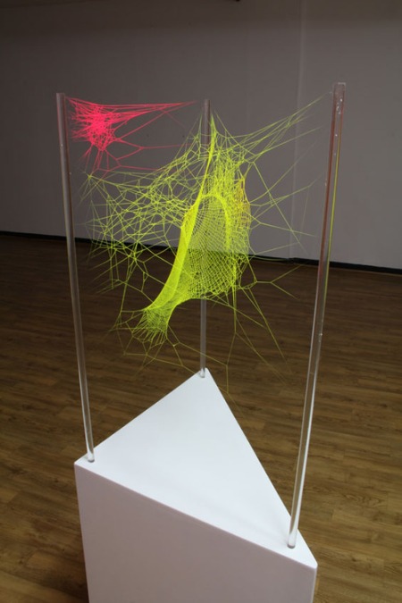 coloured spider webs - Simon, art, Korea, destination, sculpture, installation, colourful, Ai Wei Wei, boundaries, highlight, fluo colours