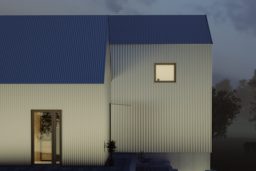 Corrugated aluminum 'house for mother' in Sweden, designed by förstberg arkitektur och formgivning (FAF)